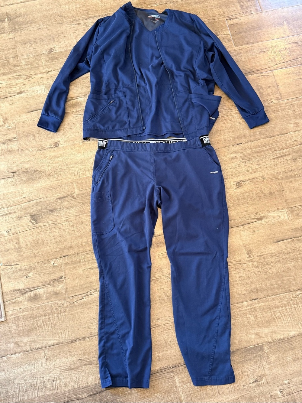 Grey's Anatomy Scrubs Set - Navy Blue - Jacket, Top & Pants